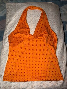 Orange Bedazzled Halter Top #tropicoqueta